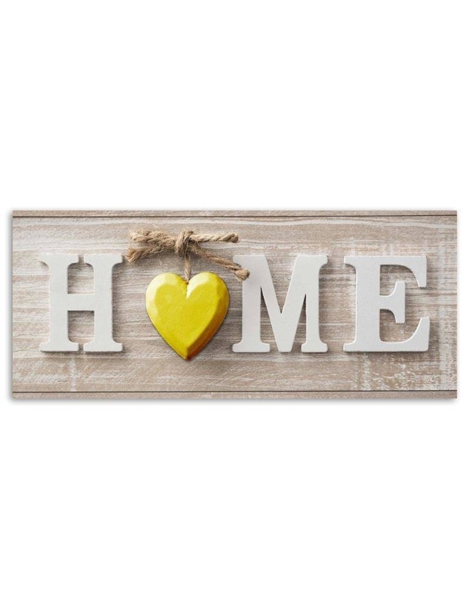 Napis Home z zółtym sercem - Obraz dekoracyjny | FEEBY