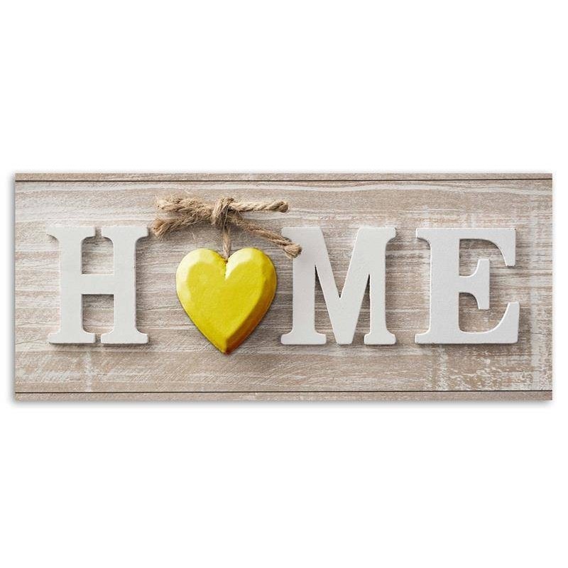 Leinwandbild modern - Aufschrift Home Herz Holz | Feeby