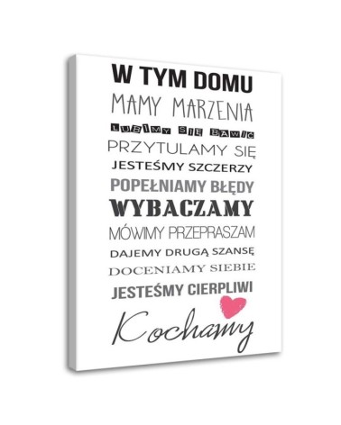 Rules in this house typography Canvas prints for the living room | FEEBY
