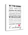 Zasady w tym domu typografia Obraz do salonu, korytarza | FEEBY