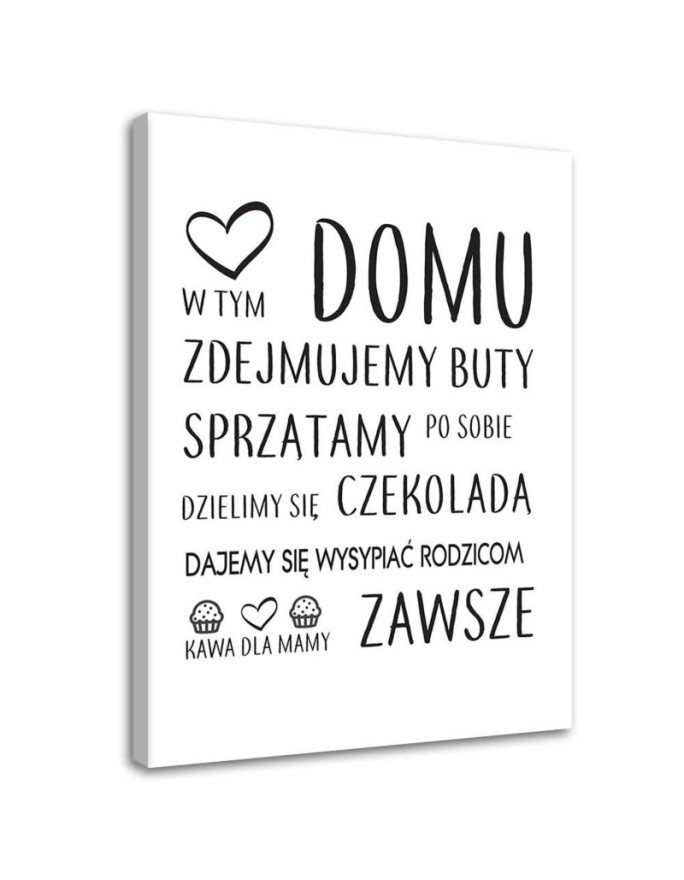 Zasady w domu typograficzny Obraz do salonu | FEEBY