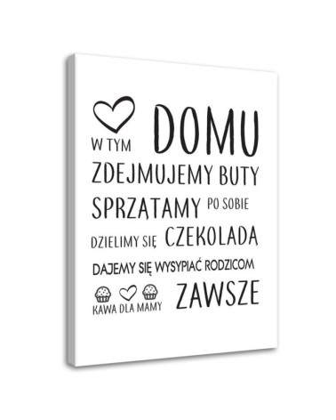 Rules in the house typography Canvas prints for the living room | FEEBY