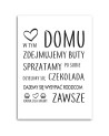 Zasady w domu typograficzny Obraz do salonu | FEEBY