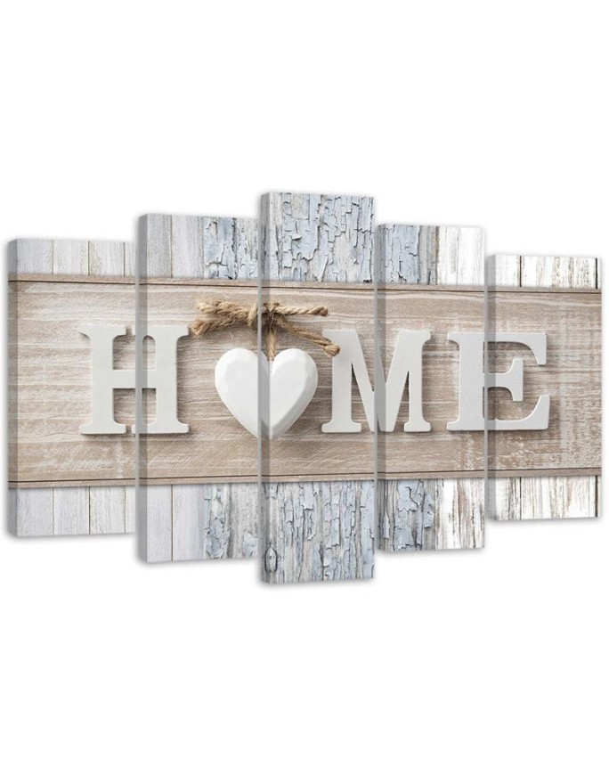 Leinwandbild - Herz Home Holz Bretter Vintage | Feeby