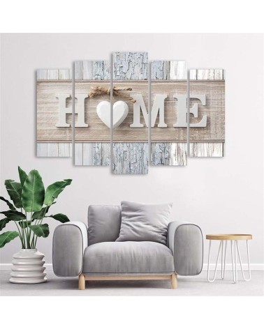 Leinwandbild - Herz Home Holz Bretter Vintage | Feeby