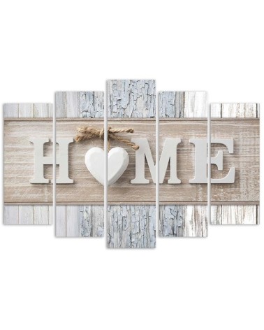 Leinwandbild - Herz Home Holz Bretter Vintage | Feeby