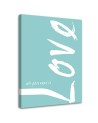 Niebieskie love typografia - Obraz do sypialni z napisami | FEEBY