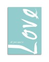 Niebieskie love typografia - Obraz do sypialni z napisami | FEEBY