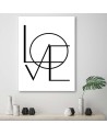 Napis Love na białym tle - Obraz do sypialni z napisami | FEEBY