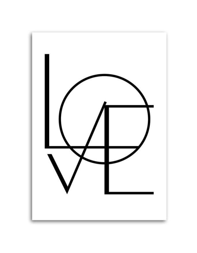 Napis Love na białym tle - Obraz do sypialni z napisami | FEEBY
