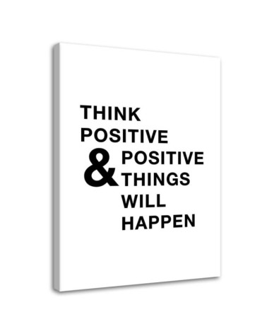 Motivational Think positive - Picture with quotes on a canvas | FEEBY