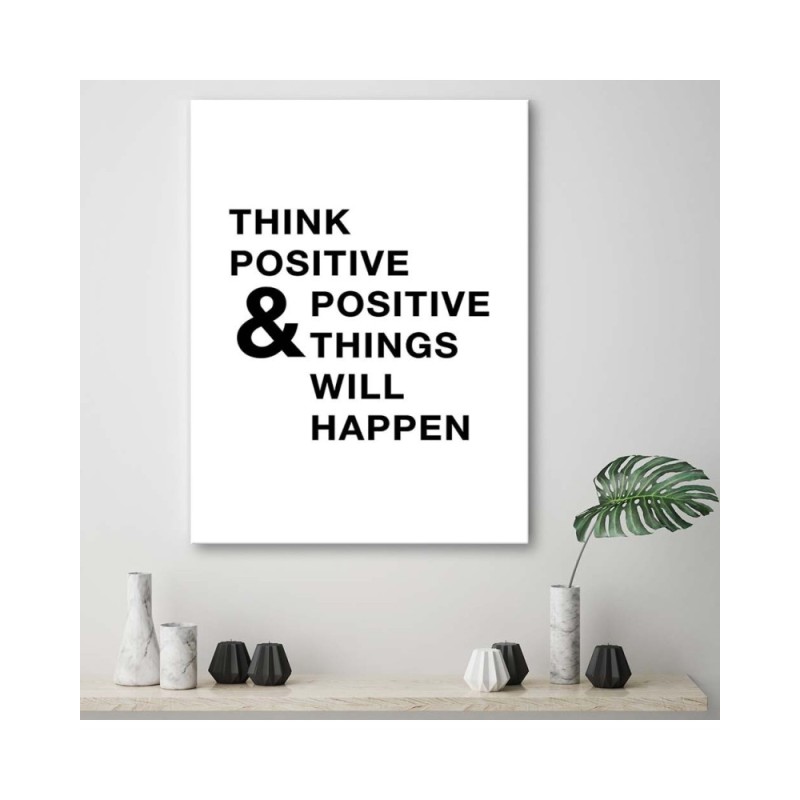 Dekoratives Leinwandbild - motivierend Positiv denken | Feeby