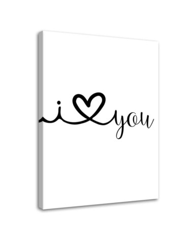 I love you - Modern Canvas painting for the bedroom | FEEBY