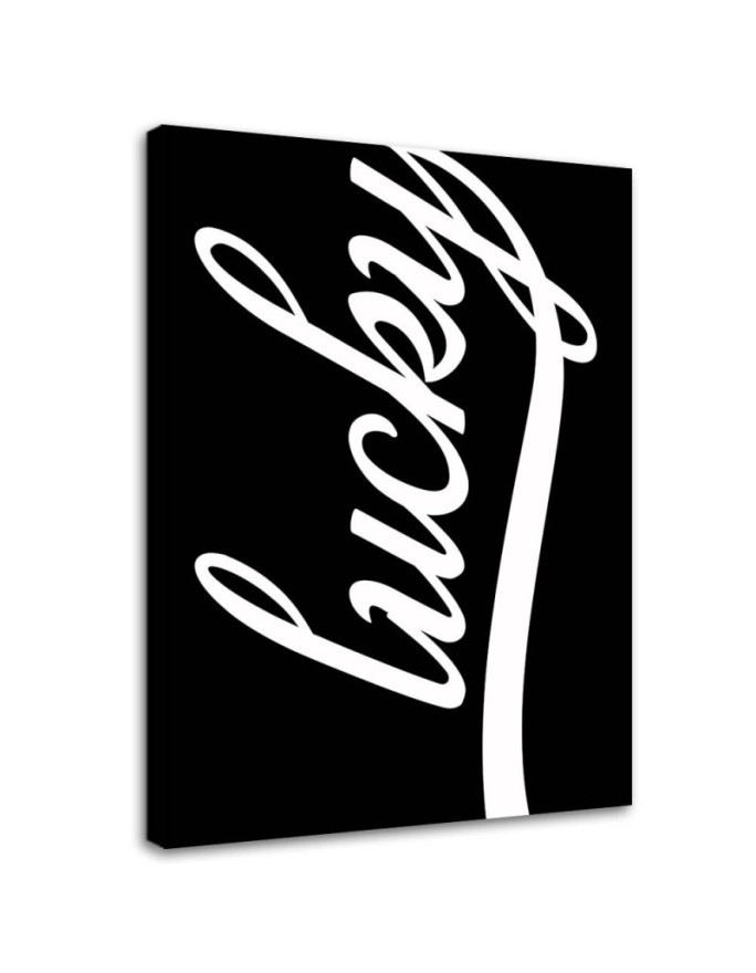 Bild auf Leinwand - Glücklich auf schwarzem Hintergrund | Feeby