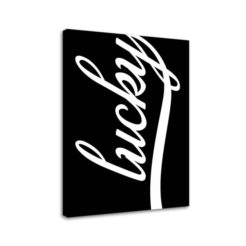 Bild auf Leinwand - Glücklich auf schwarzem Hintergrund | Feeby