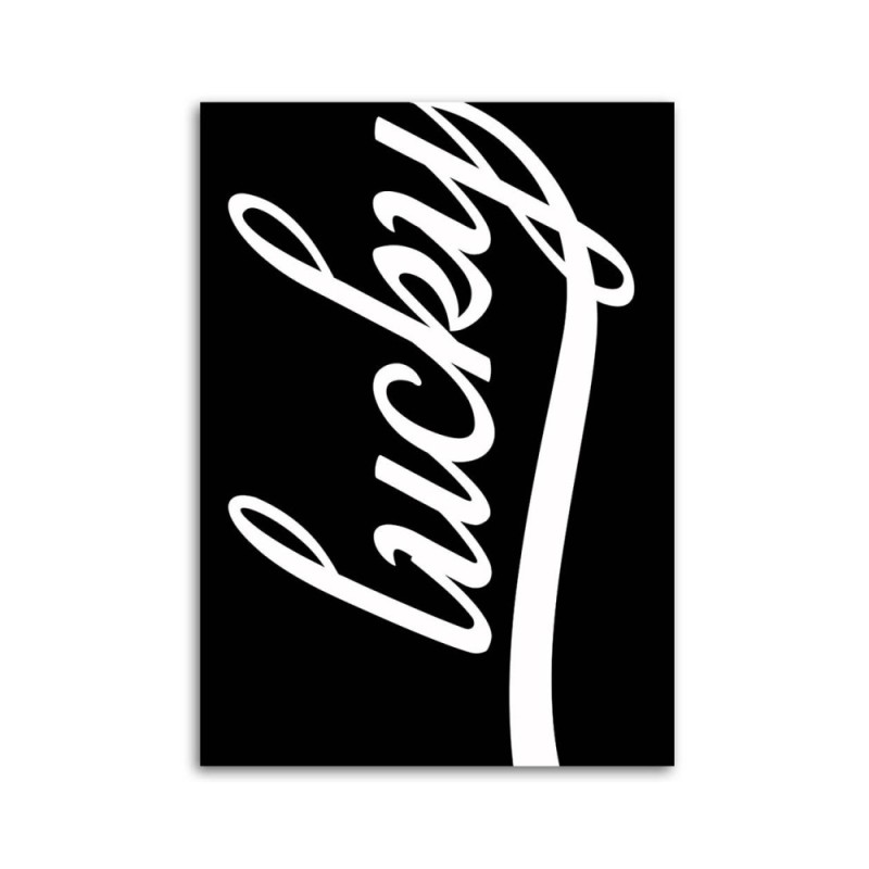 Bild auf Leinwand - Glücklich auf schwarzem Hintergrund | Feeby