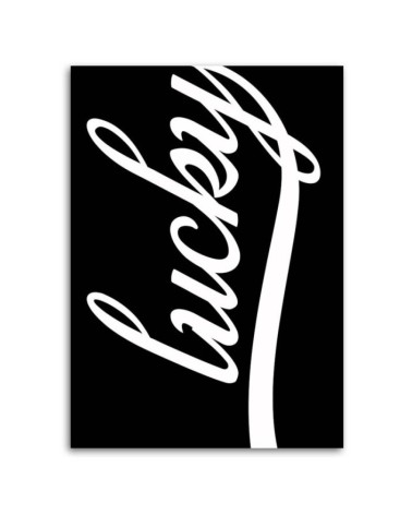 Bild auf Leinwand - Glücklich auf schwarzem Hintergrund | Feeby