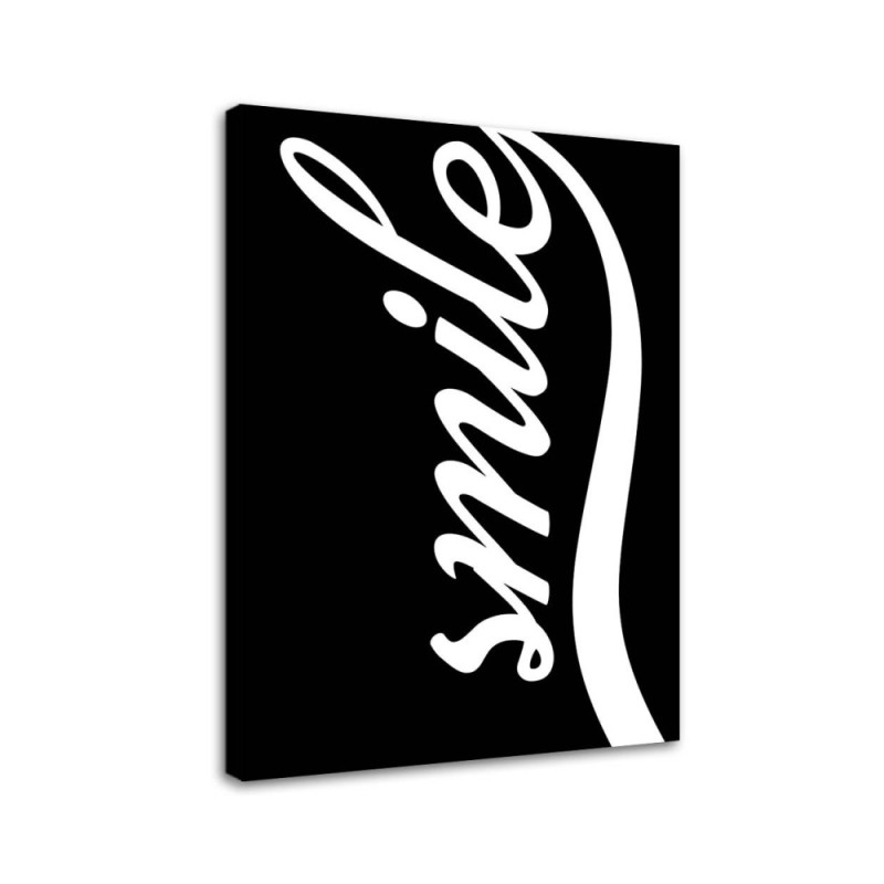 Leinwandbild - Lächeln auf schwarzem Hintergrund | Feeby