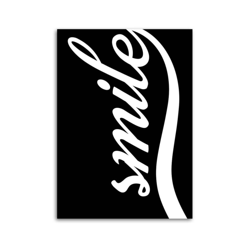 Leinwandbild - Lächeln auf schwarzem Hintergrund | Feeby