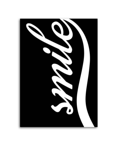 Leinwandbild - Lächeln auf schwarzem Hintergrund | Feeby