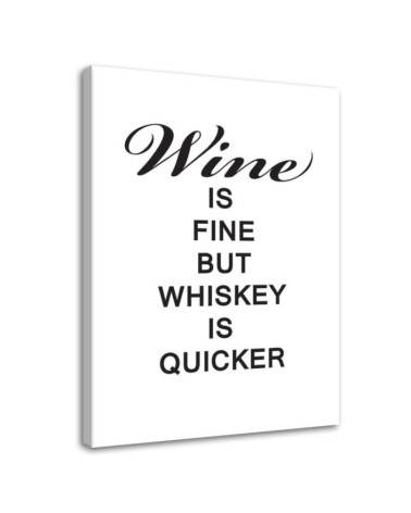 Wine and whiskey quote - Modern Canvas painting for the kitchen | FEEBY