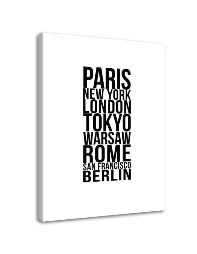 Paryż Londyn Tokio typografia - Nowoczesny obraz do salonu | FEEBY