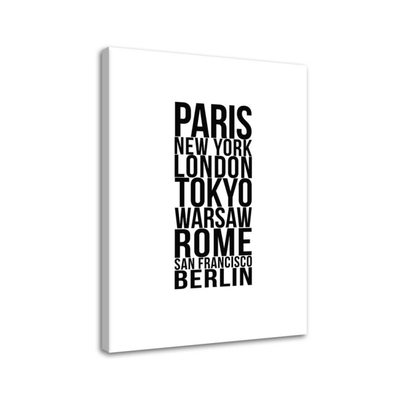 Paryż Londyn Tokio typografia - Nowoczesny obraz do salonu | FEEBY