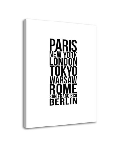 Paris London Tokyo typography - Modern painting for the living room | FEEBY