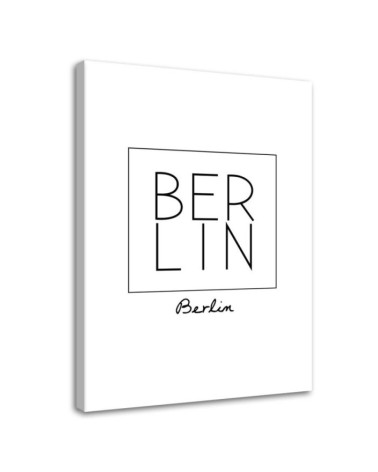 Dekoratives Leinwandbild - Gedruckte Aufschrift Berlin | Feeby