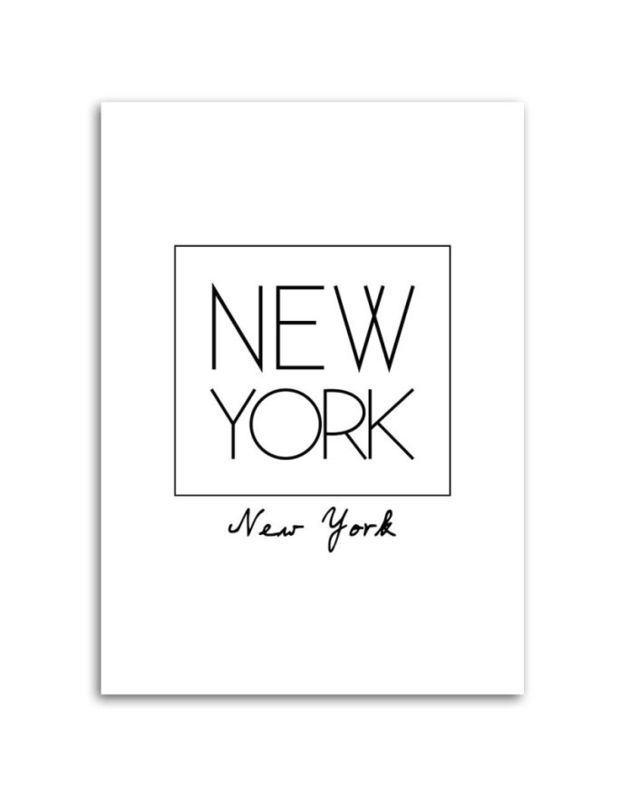 Napis Nowy Jork typografia - Nowoczesny obraz do salonu | FEEBY