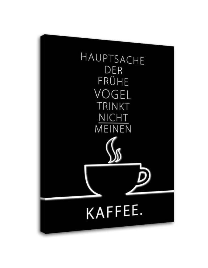 Dekoratives Leinwandbild - Typografie Kaffee | Feeby