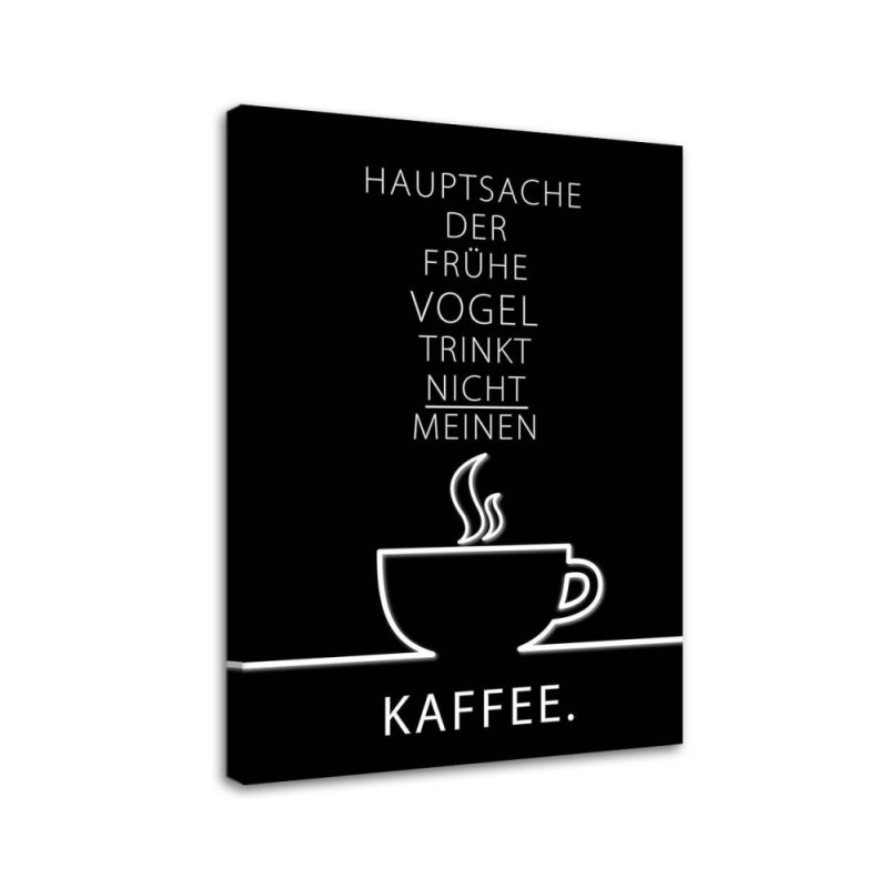 Dekoratives Leinwandbild - Typografie Kaffee | Feeby