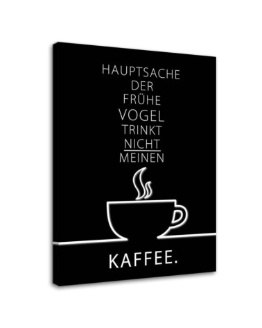 Dekoratives Leinwandbild - Typografie Kaffee | Feeby