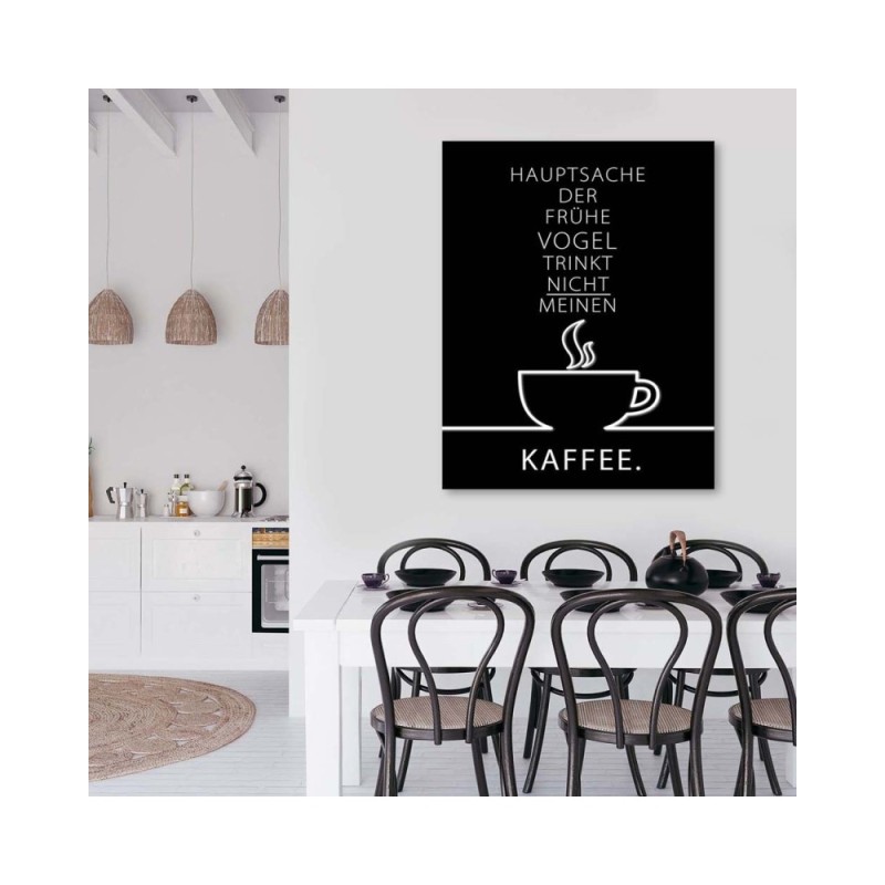 Dekoratives Leinwandbild - Typografie Kaffee | Feeby