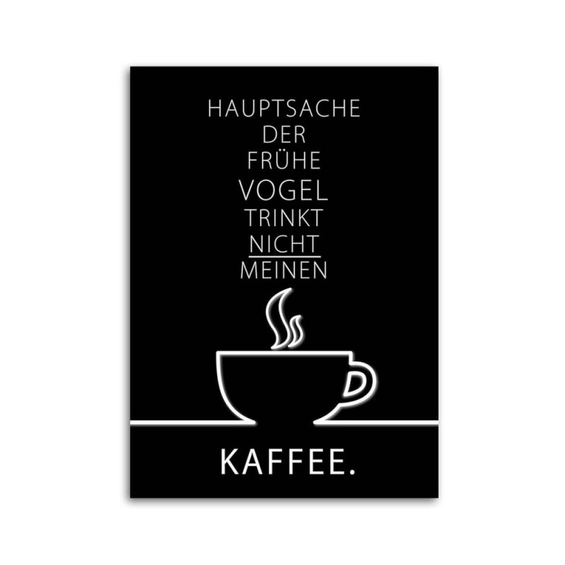 Dekoratives Leinwandbild - Typografie Kaffee | Feeby