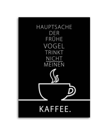 Dekoratives Leinwandbild - Typografie Kaffee | Feeby