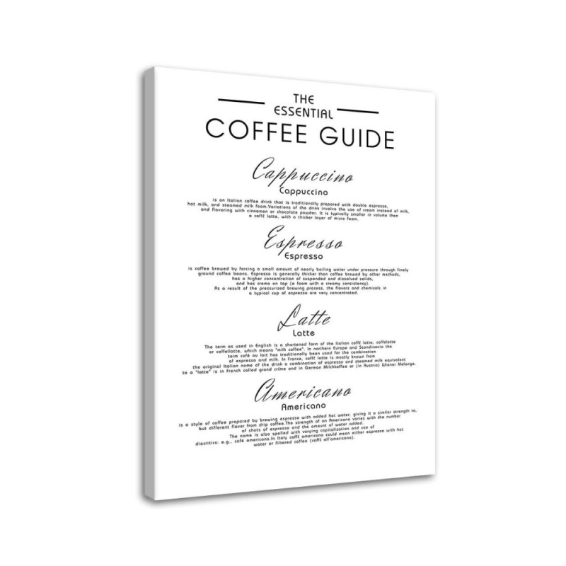 Coffee guide typography Canvas prints with Quotes for Kitchen | FEEBY