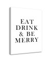 Typografia Eat drink & be merry Nowoczesny obraz ścienny | FEEBY
