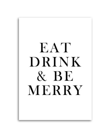 Leinwandbild - Typografie Essen trinken und fröhlich sein | Feeby