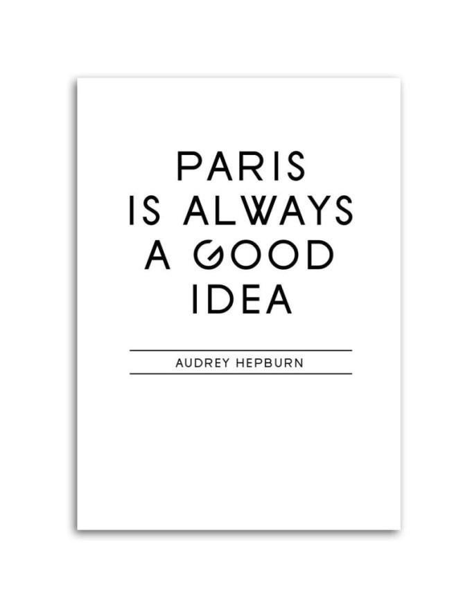 Paris is a good idea quote - Modern wall painting | FEEBY