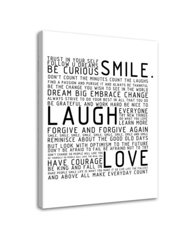 Smile laugh love Decorative painting for the wall. Dress your walls!| FEEBY