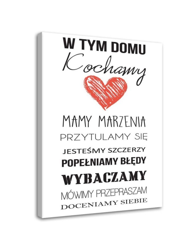 W tym domu - Obraz napis dekoracyjny na ścianę | FEEBY
