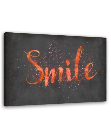 Orange Smile inscription - Modern wall art painting | FEEBY