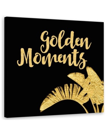 Golden leaves and inscription - Modern wall art painting | FEEBY