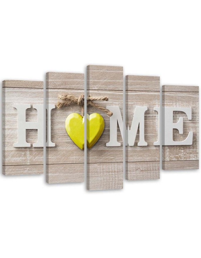 Modernes Wandbild - Home Haus Herz Holz Bretter | Feeby