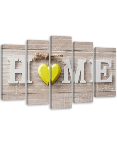 Modernes Wandbild - Home Haus Herz Holz Bretter | Feeby