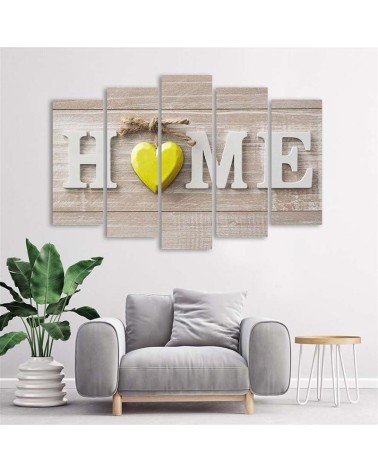 Modernes Wandbild - Home Haus Herz Holz Bretter | Feeby