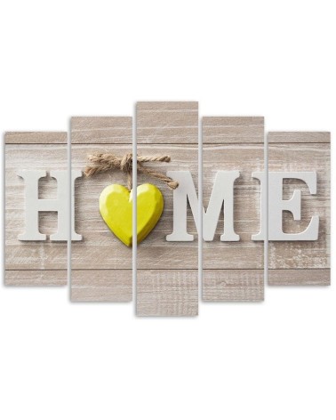 Modernes Wandbild - Home Haus Herz Holz Bretter | Feeby