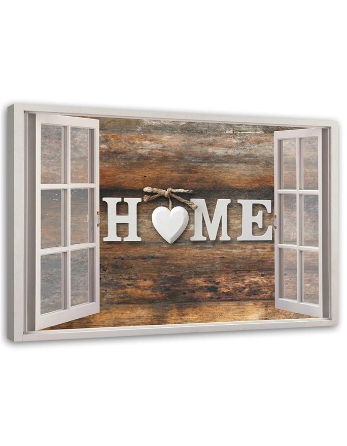 Bild auf Leinwand - Fensterblick Home Herz Retro | Feeby