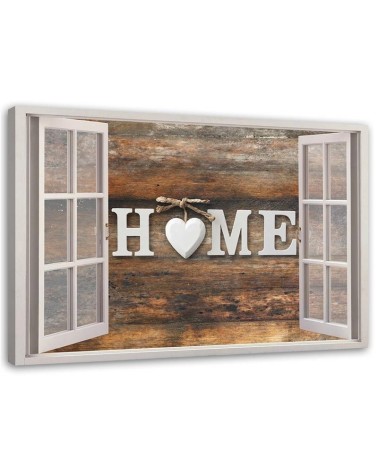 Bild auf Leinwand - Fensterblick Home Herz Retro | Feeby